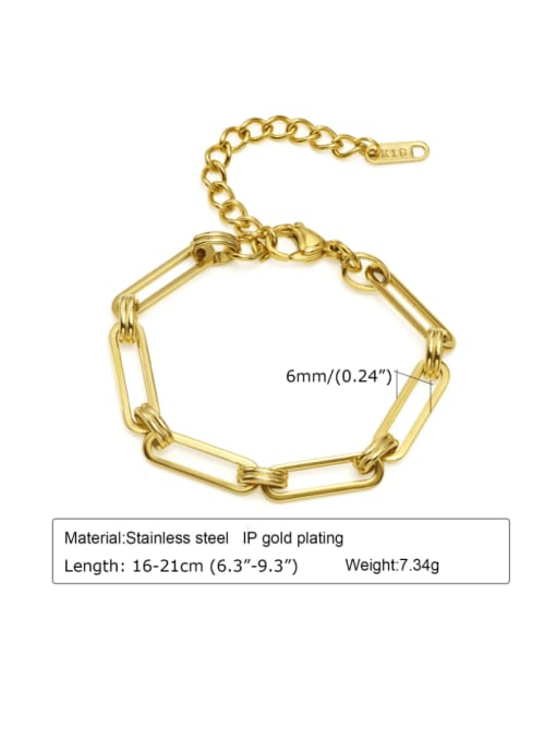 CONG Titanium Steel Geometric Chain Minimalist Link Bracelet 2