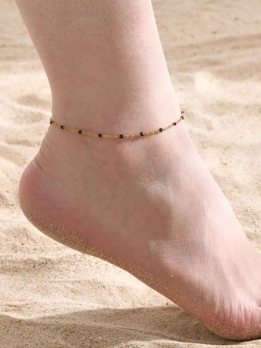 CONG Stainless steel Natural Stone Irregular Hip Hop Anklet 1