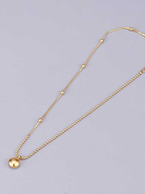 A TEEM Titanium Bead chain Minimalist round pendant Necklace 3