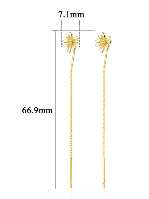 CCUI 925 Sterling Silver Flower Minimalist Threader Earring 3