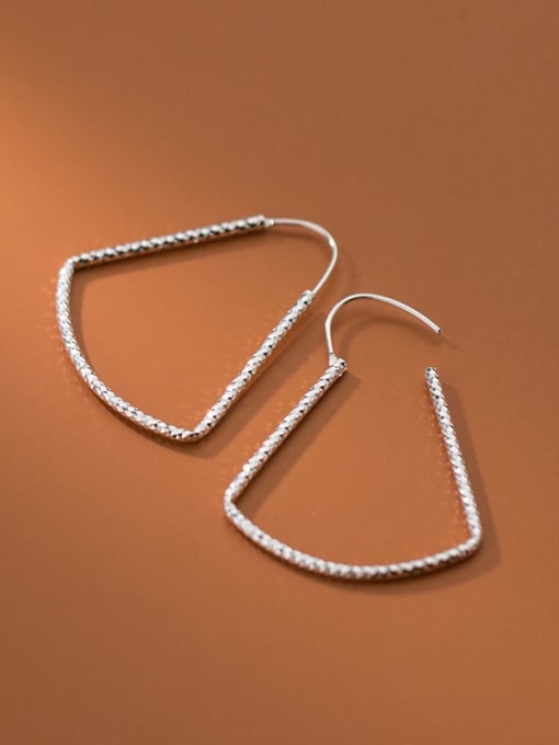 Rosh 925 Sterling Silver Triangle Minimalist Hook Earring 2