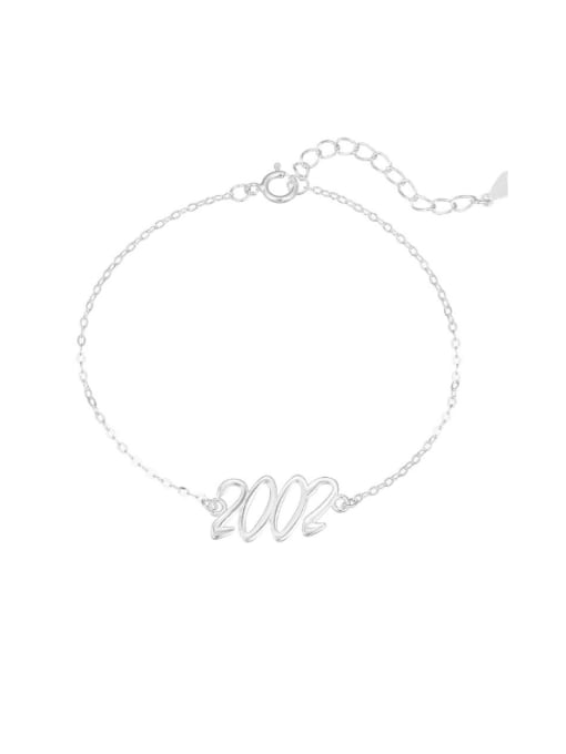 BeiFei Minimalism Silver 925 Sterling Silver Number Minimalist Link Bracelet 0