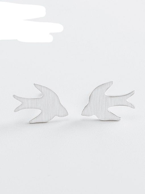 XBOX 925 Sterling Silver Smooth Bird Minimalist Stud Earring 3