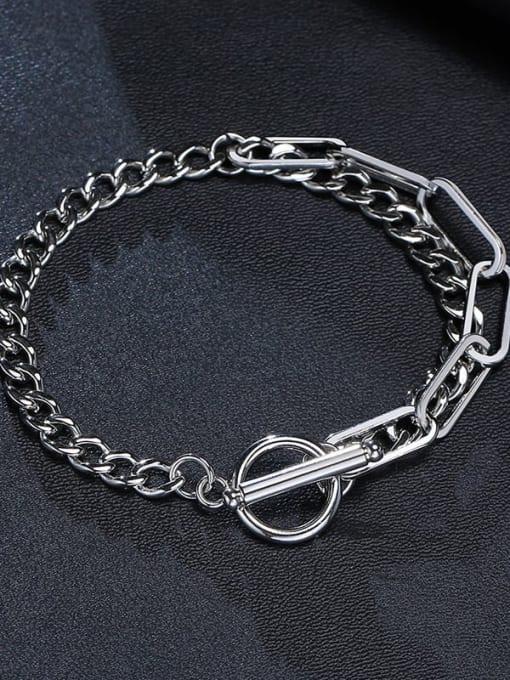 CONG Titanium Steel Irregular Vintage Strand Bracelet 2