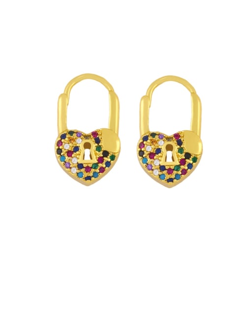 heart-shaped Brass Cubic Zirconia Heart Luxury Drop Earring