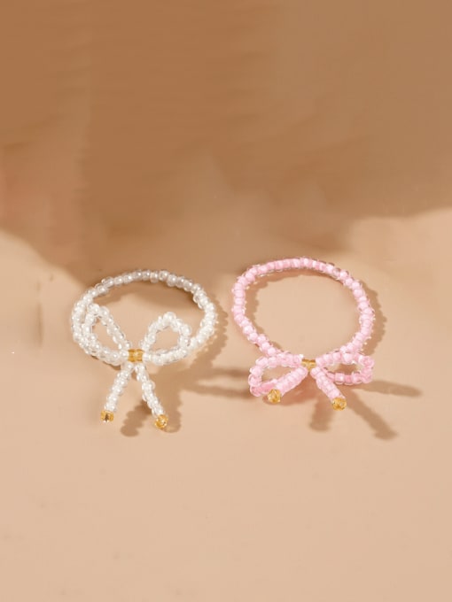 Roxi Stainless steel Miyuki Millet Bead Bowknot Trend Bead Ring