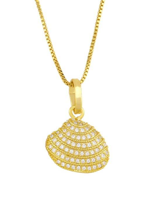 CC Brass Shell Irregular Vintage Necklace 1