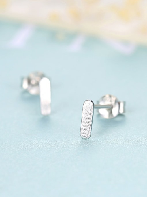 CCUI 925 Sterling Silver Smooth Square Minimalist Stud Earring 2