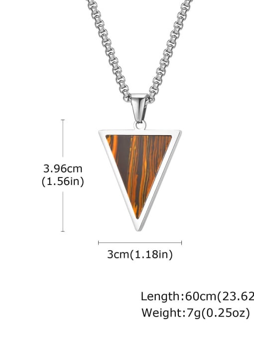 S01 pendant without chain Stainless steel Tiger Eye Triangle Hip Hop Necklace