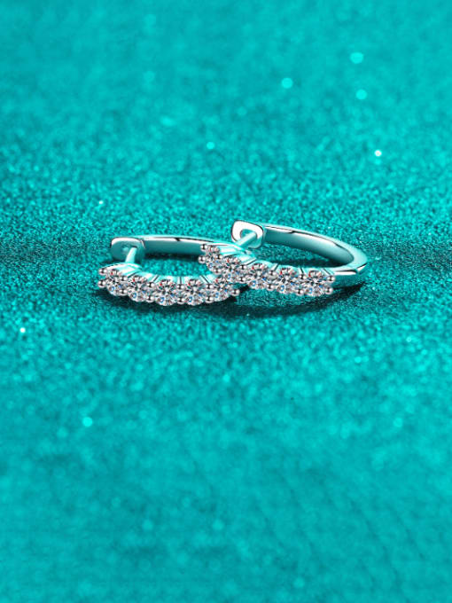1 carat Maussanite earrings 925 Sterling Silver Moissanite Geometric Dainty Huggie Earring