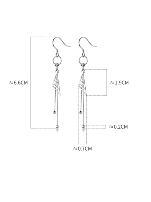 Rosh 925 Sterling Silver Tassel Minimalist Hook Earring 4