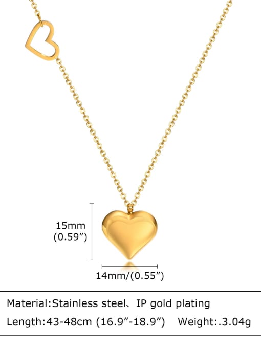 CONG Stainless steel Heart Minimalist Necklace 2
