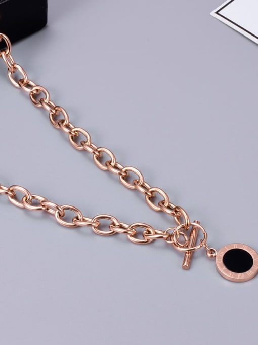 A TEEM Titanium Enamel Round Minimalist Necklace 1