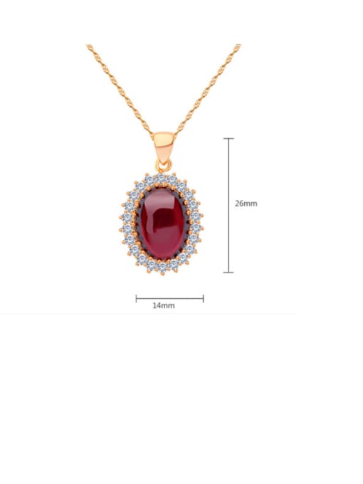BLING SU Copper Cubic Zirconia Oval Luxury Necklace 1