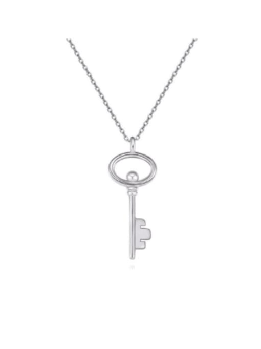Boomer Cat 925 Sterling Silver With Gold Plated Simplistic Smooth  Key Pendant Necklaces 0