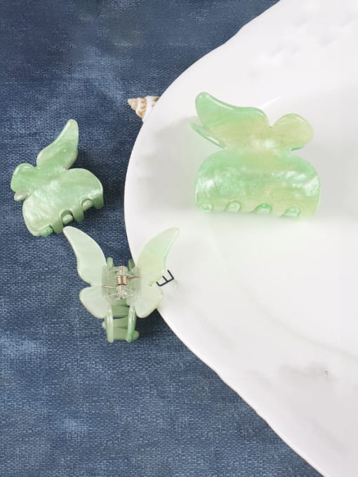 Green Small  a Cellulose Acetate Minimalist Butterfly Zinc Alloy Jaw Hair Claw