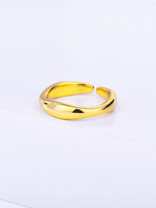 Rd0084 gold 2.95g 925 Sterling Silver Hollow Geometric Minimalist Ring