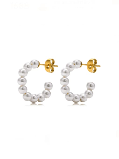 Pearl earrings Stainless steel Imitation Pearl Geometric Minimalist Stud Earring