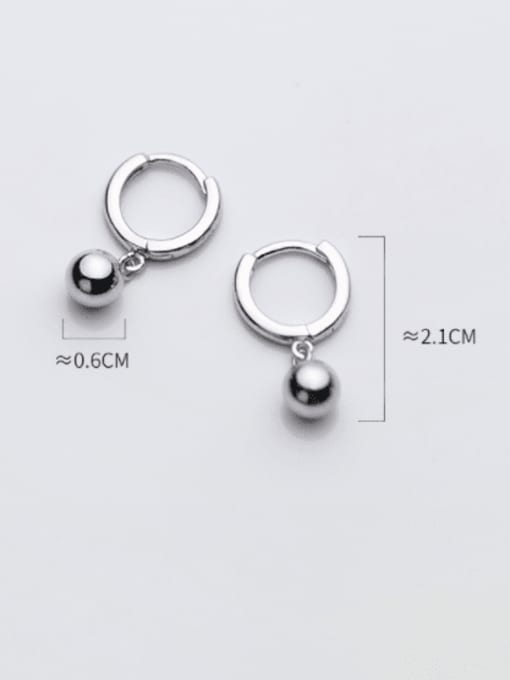 Rosh 925 Sterling Silver Bead Round Minimalist Huggie Earring 4