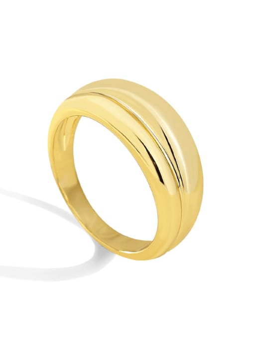 Gold concave convex smooth ring Brass Geometric Minimalist Band Ring