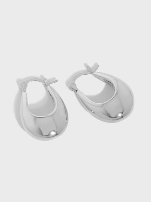 DAKA 925 Sterling Silver  Smooth Geometric Minimalist Huggie Earring 0