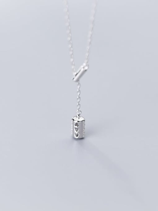Rosh 925 Sterling Silver Cubic Zirconia  Geometric Dainty Lariat Necklace 3