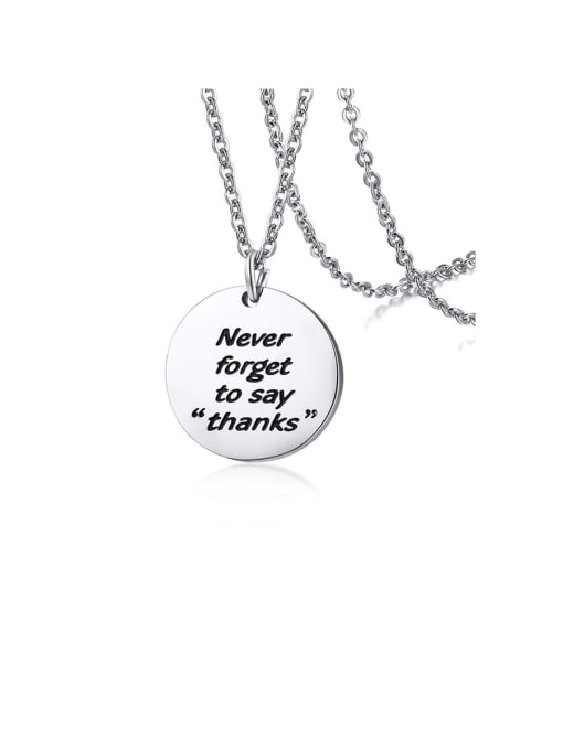 CONG Stainless Steel With Minimalist round card Necklaces 3