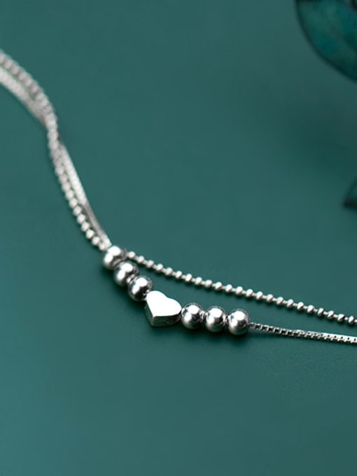 Rosh 925 Sterling Silver Smooth Heart Minimalist Strand Bracelet 1