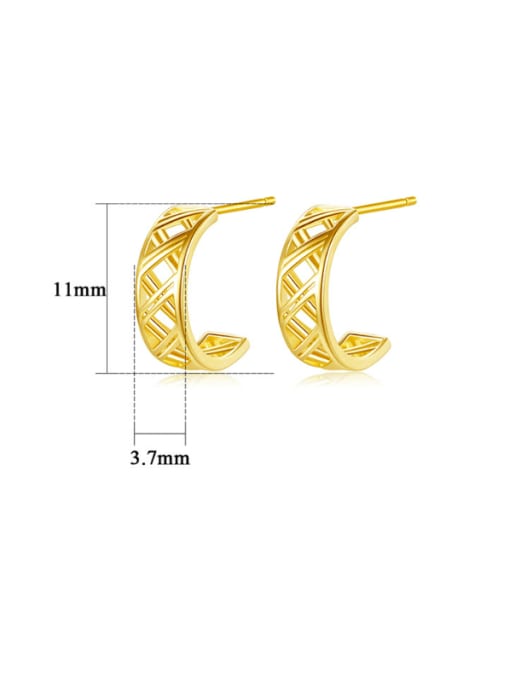 CCUI 925 Sterling Silver Geometric Minimalist Stud Earring 2