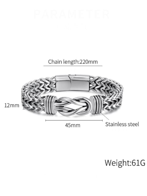 Open Sky Titanium Steel Geometric Hip Hop Link Bracelet 2