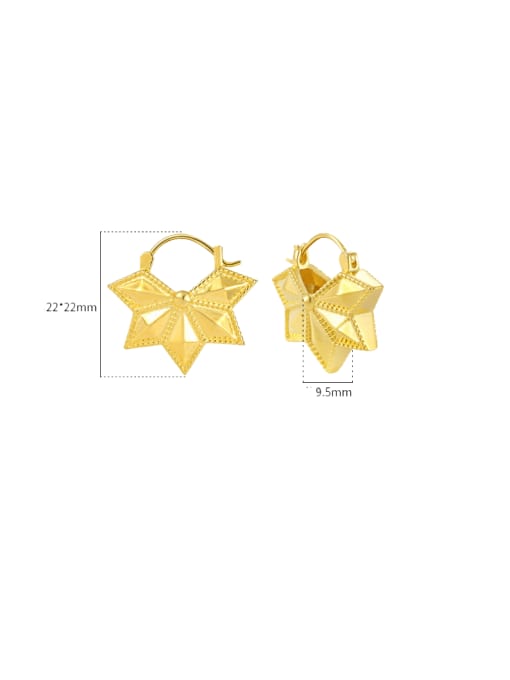 18K gold 925 Sterling Silver Leaf Minimalist Huggie Earring