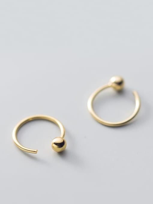 Smooth Bead gold small 10mm 925 Sterling Silver Smooth Geometric Minimalist Stud Earring