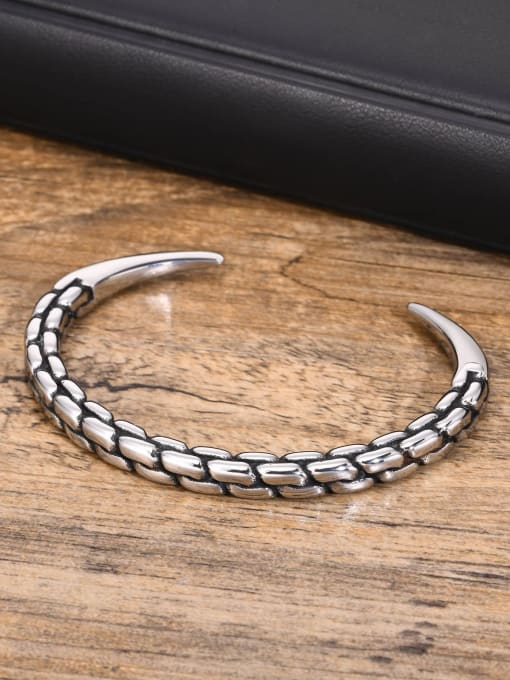 CONG Stainless steel Irregular Vintage Cuff Bangle 3