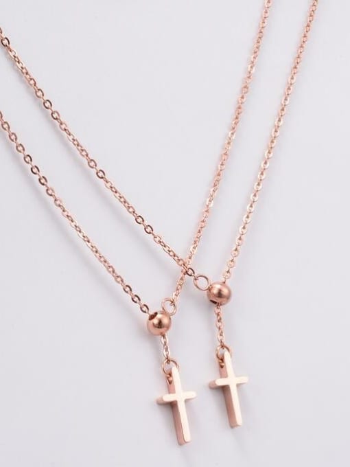 A TEEM Titanium Smooth Cross Necklace 2