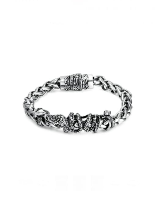 1335 steel bracelet steel color Titanium Steel Snake Hip Hop Handmade Weave Bracelet