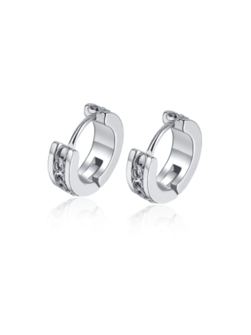 Open Sky Stainless steel Cubic Zirconia Geometric Minimalist Huggie Earring