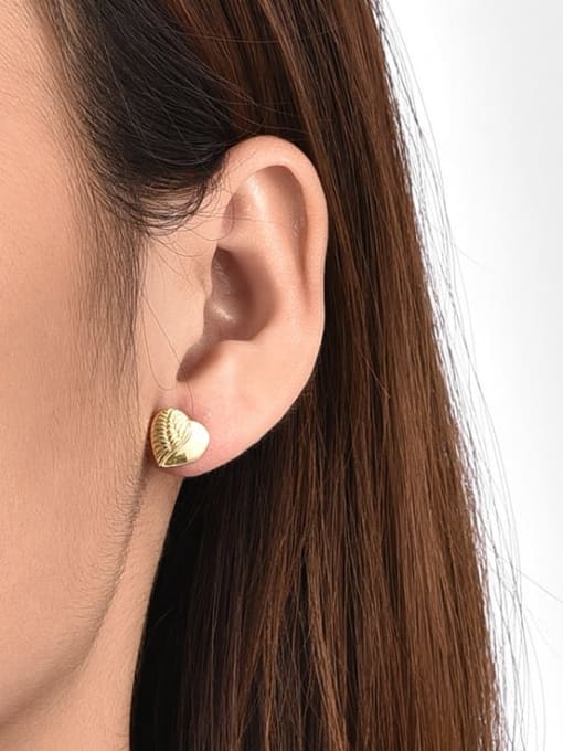 CHARME Brass Heart Trend Stud Earring 1