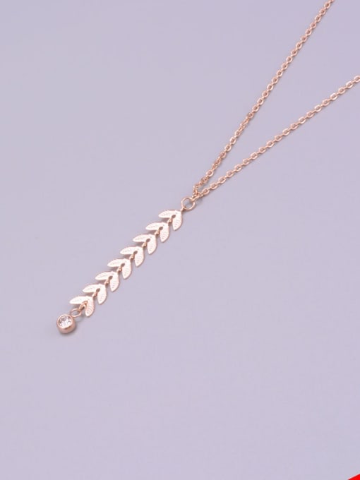 A TEEM Titanium Minimalistic Leaf Tassel  Necklace 3