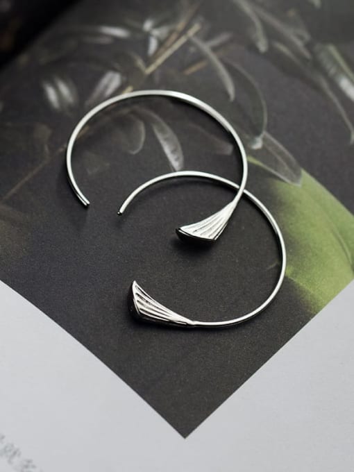 Rosh 925 Sterling Silver Geometric Minimalist Hoop Earring 2
