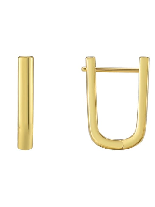 Gold U-shaped earrings Brass Geometric Minimalist U Shape Huggie Earring