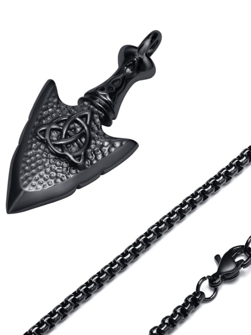 Black pendant with chain 60cm Stainless steel Hip Hop Irregular  Pendant