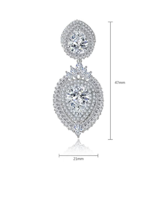 BLING SU Copper Cubic Zirconia Luxury  Geometric Drop Earring 2
