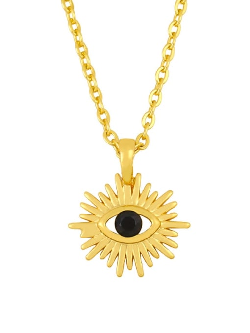 CC Brass Cubic Zirconia Evil Eye Vintage Necklace 1