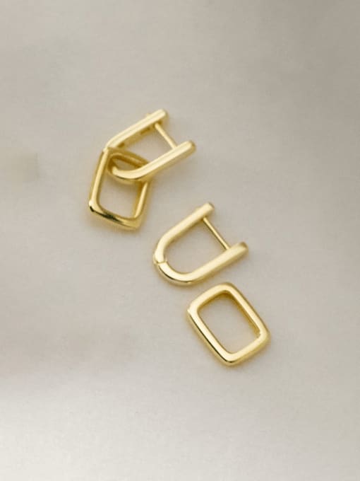golden 925 Sterling Silver Geometric Minimalist Drop Earring