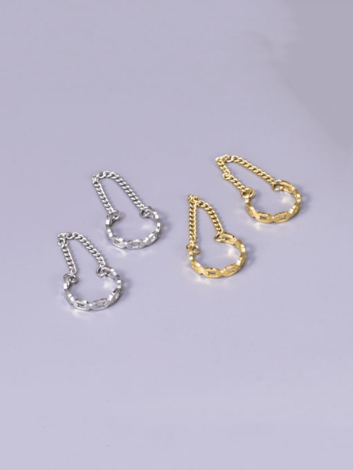 A TEEM Titanium Steel Tassel Minimalist Huggie Earring 0