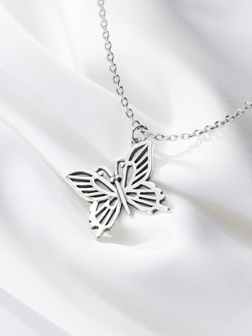Rosh 925 Sterling Silver Butterfly Vintage Necklace 0