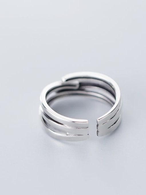 Rosh 925 Sterling Silver Irregular Minimalist Free Size Ring 2