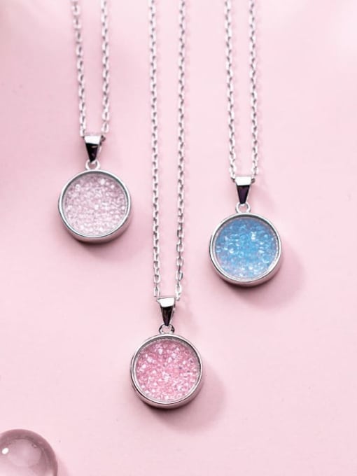 Rosh 925 Sterling Silver Cubic Zirconia Multi Color Round Necklace