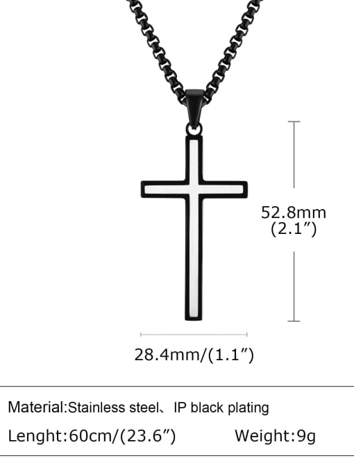 CONG Stainless steel Cross Hip Hop Regligious Necklace 2