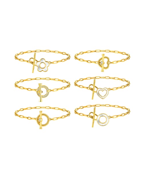 CONG Stainless steel Shell Flower Minimalist Link Bracelet 0